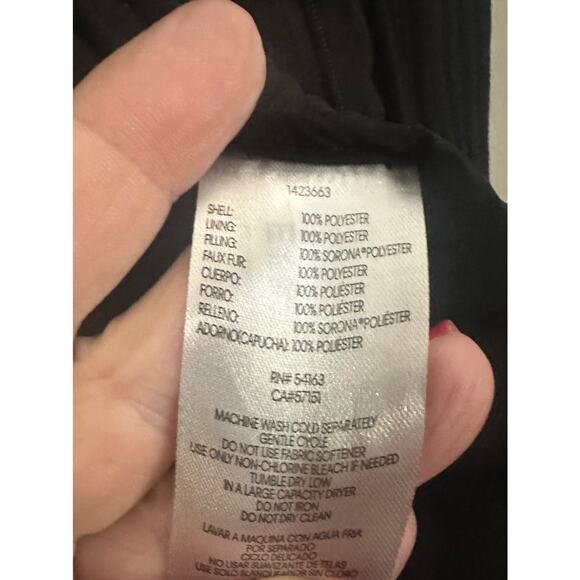 ANDREW MARC Black Long Stretch Parka Puffer Coat Jacket Lined Hood Women’s Sz M - Picture 6 of 6